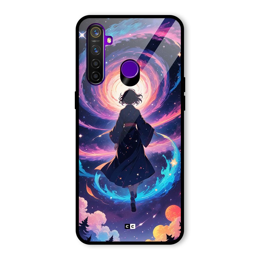 Anime Galaxy Girl Glass Back Case for Realme 5 Pro