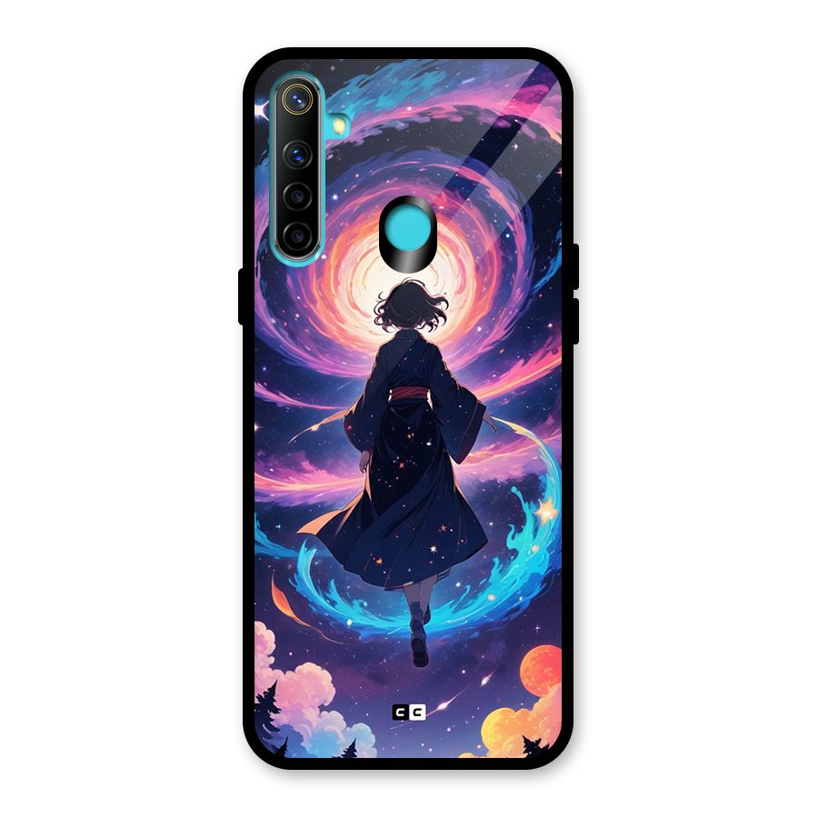 Anime Galaxy Girl Glass Back Case for Realme 5i