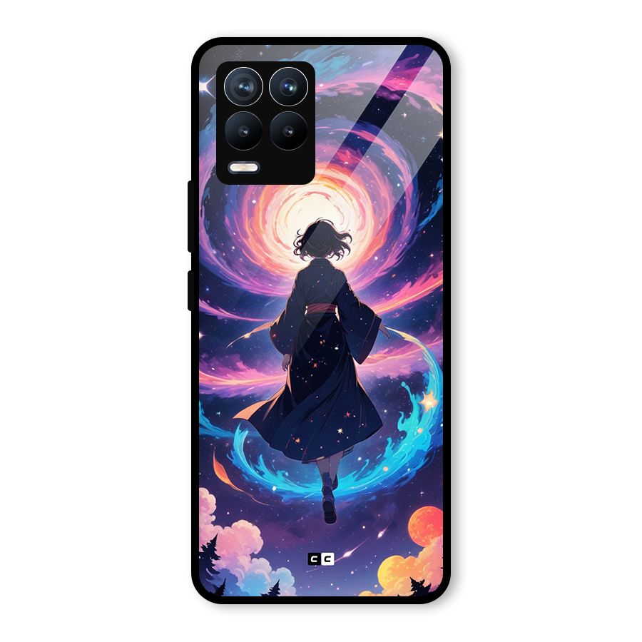 Anime Galaxy Girl Glass Back Case for Realme 8