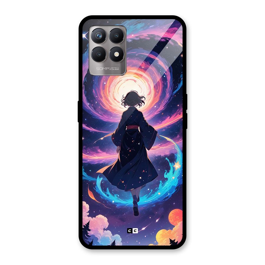 Anime Galaxy Girl Glass Back Case for Realme 8i