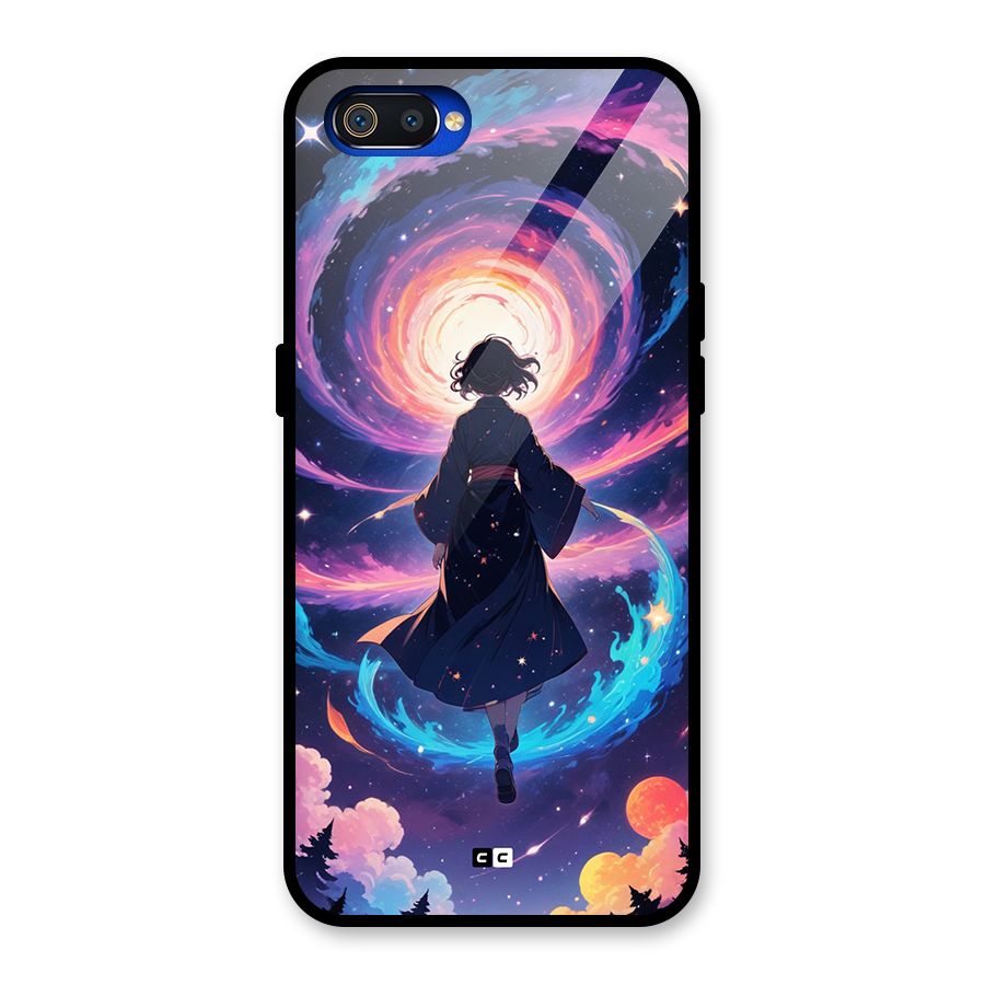 Anime Galaxy Girl Glass Back Case for Realme C2