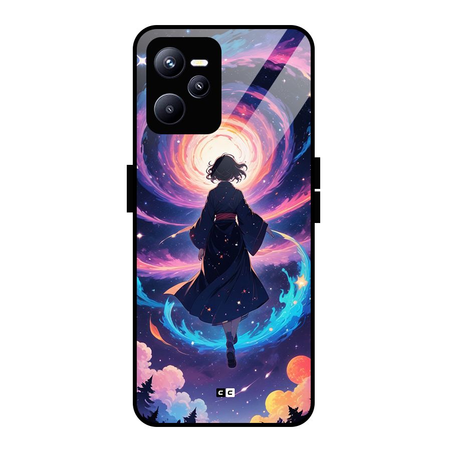 Anime Galaxy Girl Glass Back Case for Realme C35