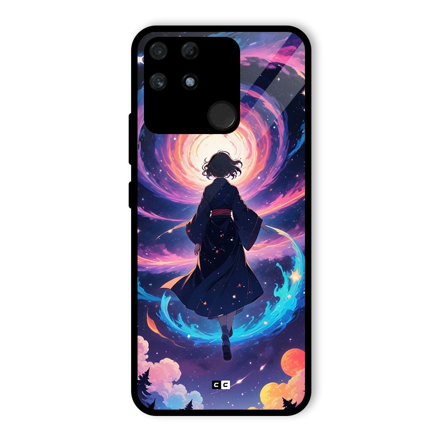 Anime Galaxy Girl Glass Back Case for Realme Narzo 50A