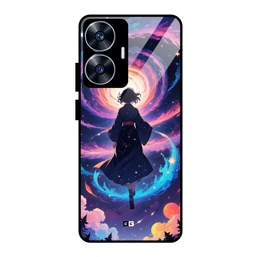 Anime Galaxy Girl Glass Back Case for Realme Narzo N55