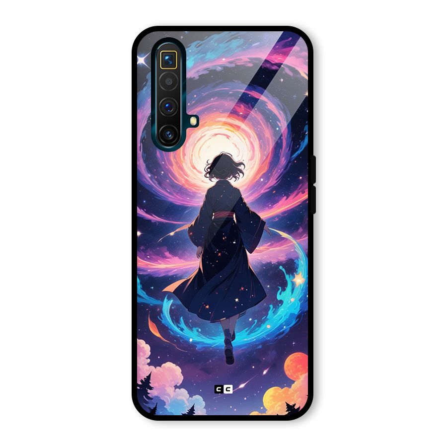 Anime Galaxy Girl Glass Back Case for Realme X3