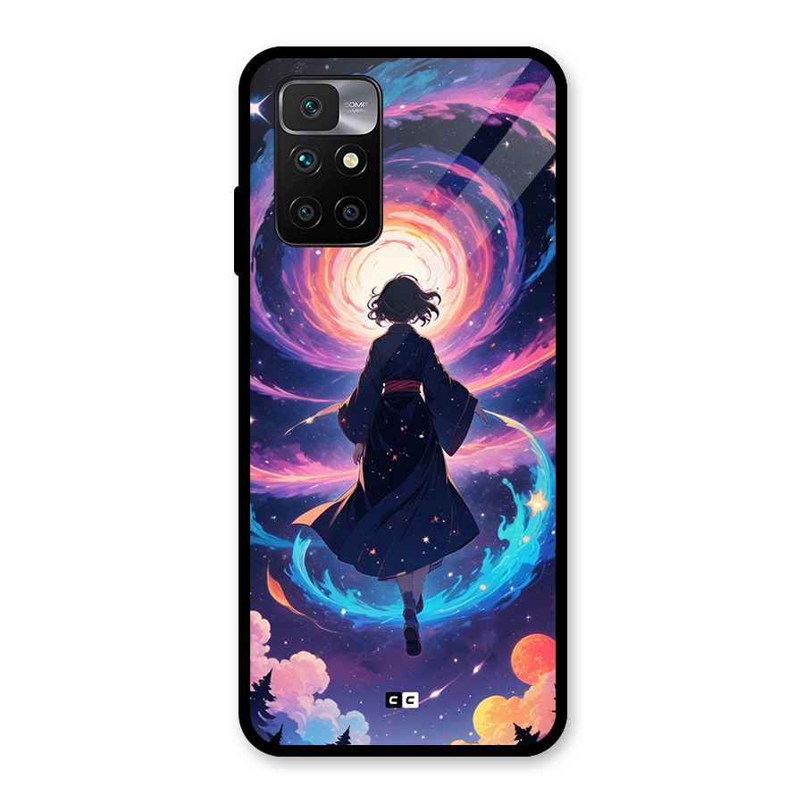Anime Galaxy Girl Glass Back Case for Redmi 10 Prime