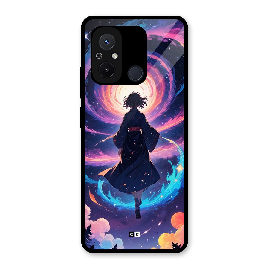 Anime Galaxy Girl Glass Back Case for Redmi 12C