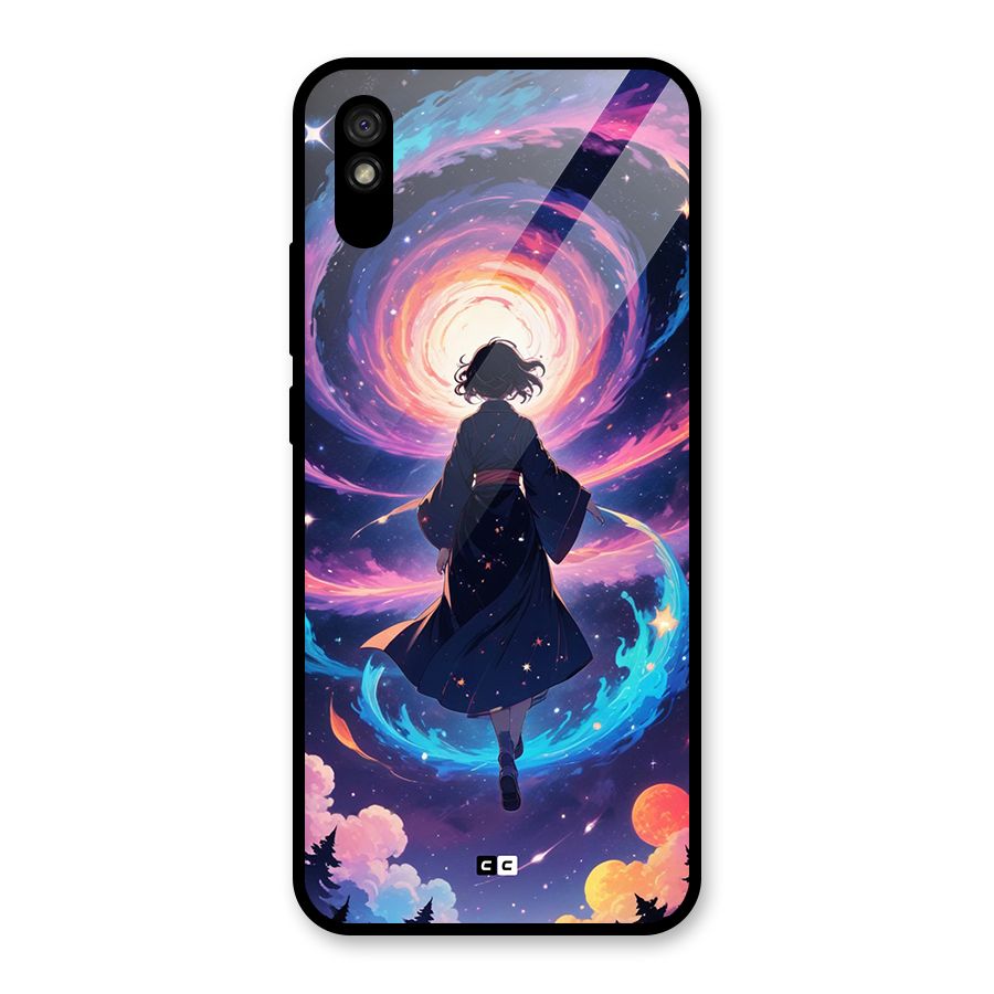 Anime Galaxy Girl Glass Back Case for Redmi 9i