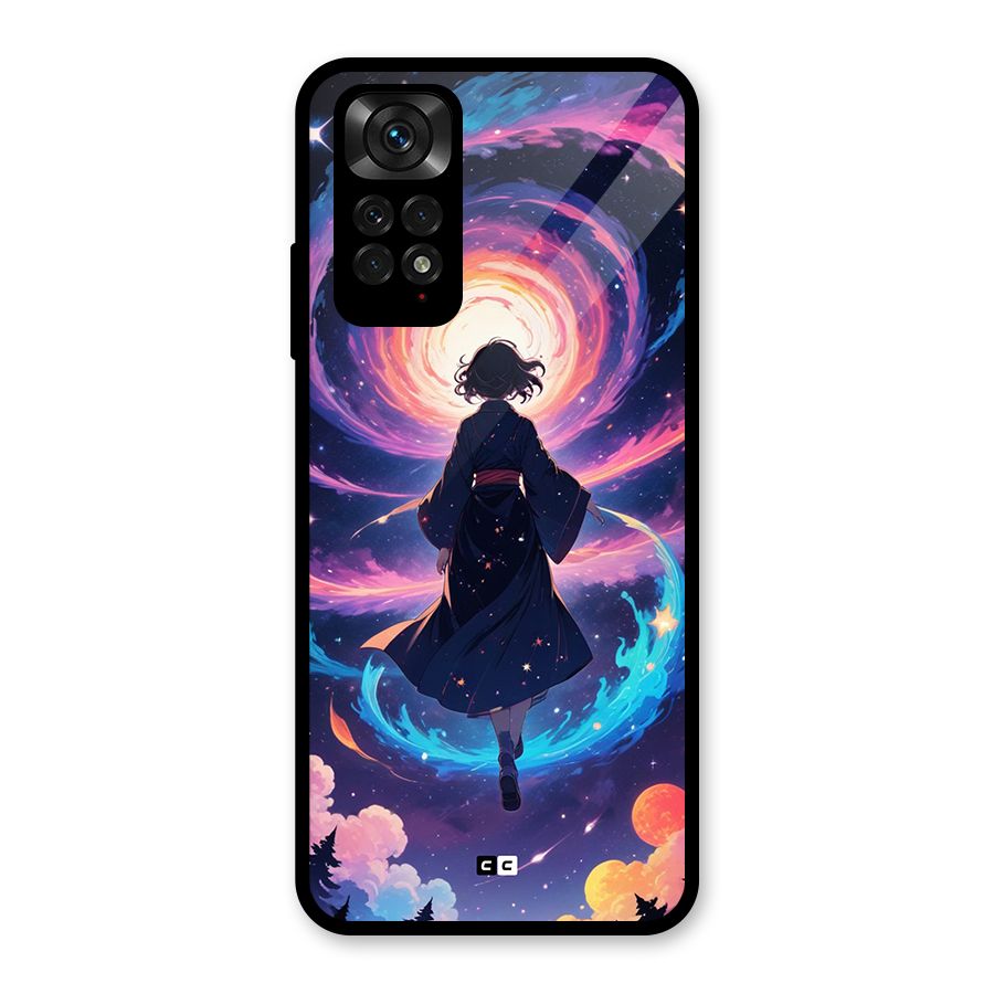 Anime Galaxy Girl Glass Back Case for Redmi Note 11S