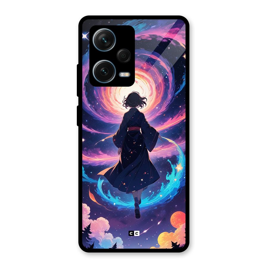 Anime Galaxy Girl Glass Back Case for Redmi Note 12 Pro Plus 5G