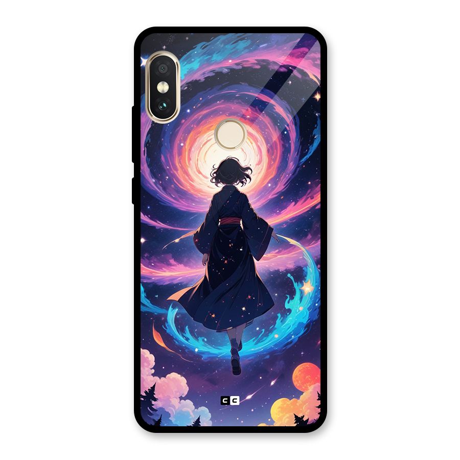 Anime Galaxy Girl Glass Back Case for Redmi Note 5 Pro