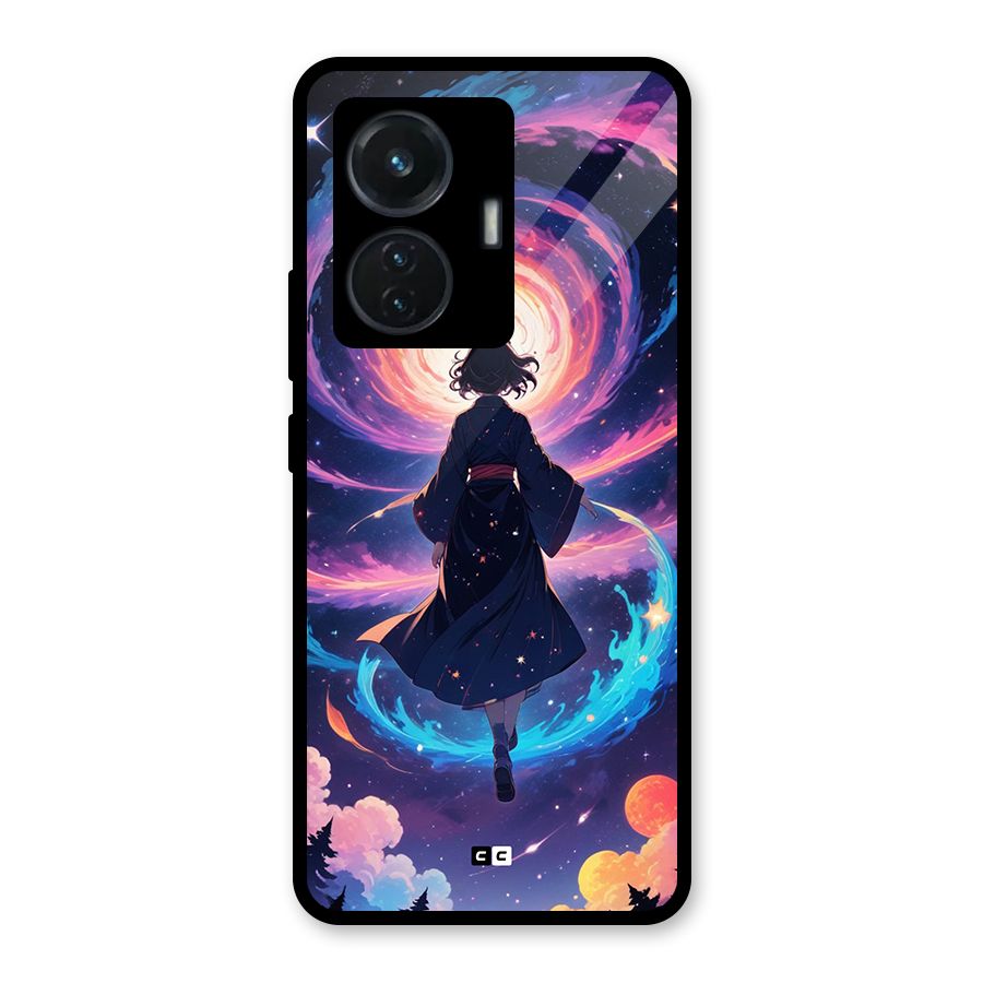 Anime Galaxy Girl Glass Back Case for Vivo T1 44W