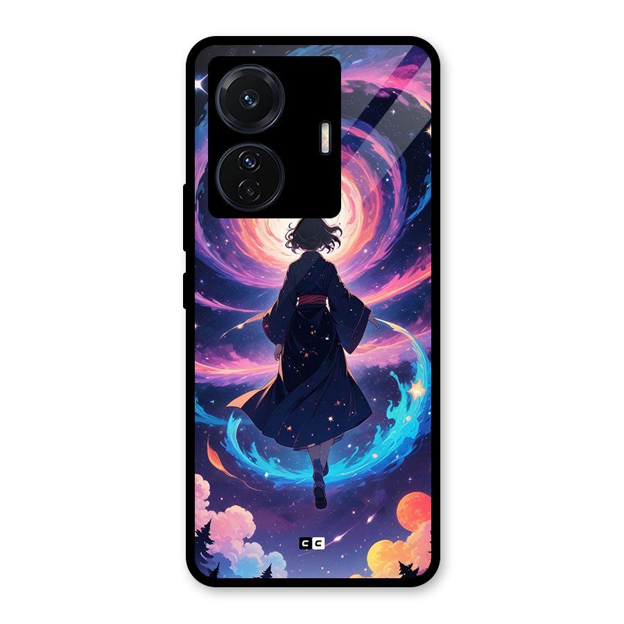 Anime Galaxy Girl Glass Back Case for Vivo T1 Pro