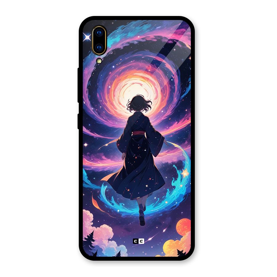 Anime Galaxy Girl Glass Back Case for Vivo V11 Pro