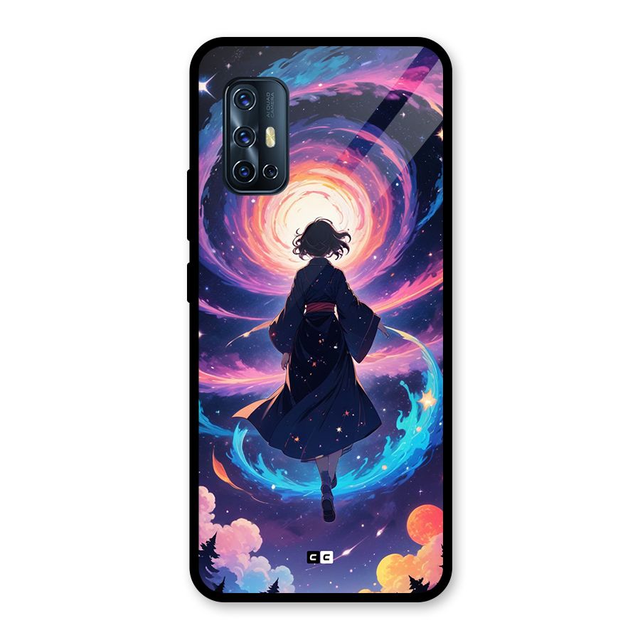 Anime Galaxy Girl Glass Back Case for Vivo V17