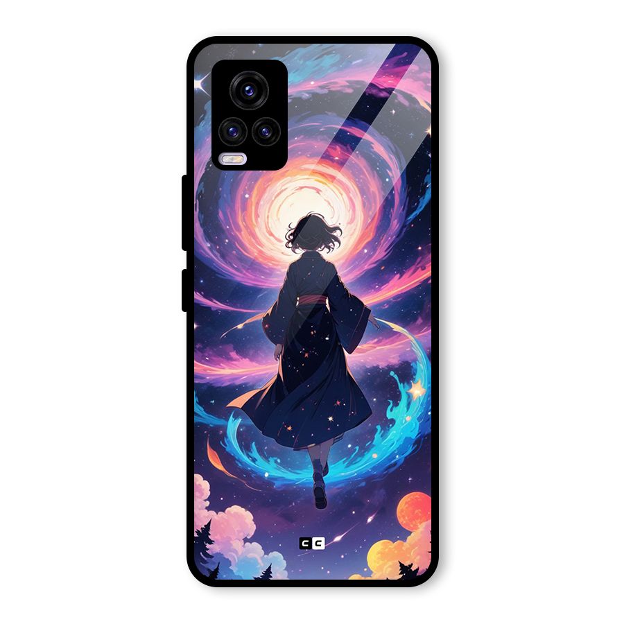 Anime Galaxy Girl Glass Back Case for Vivo V20 2021