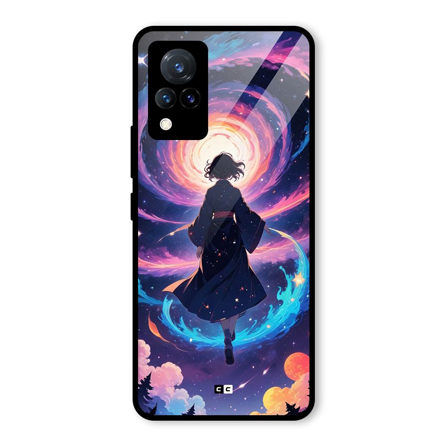 Anime Galaxy Girl Glass Back Case for Vivo V21 5G