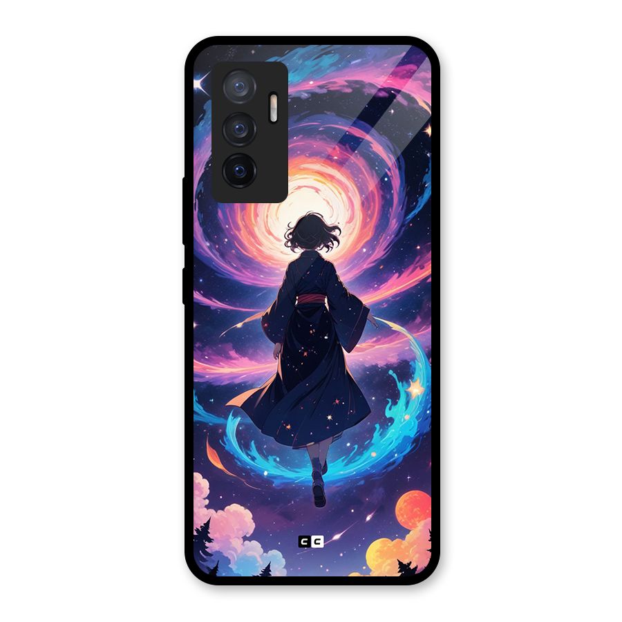 Anime Galaxy Girl Glass Back Case for Vivo V23e