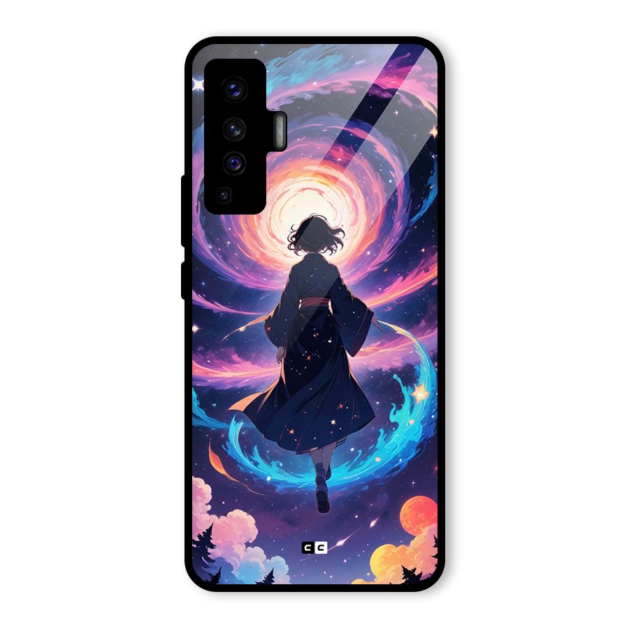 Anime Galaxy Girl Glass Back Case for Vivo X50