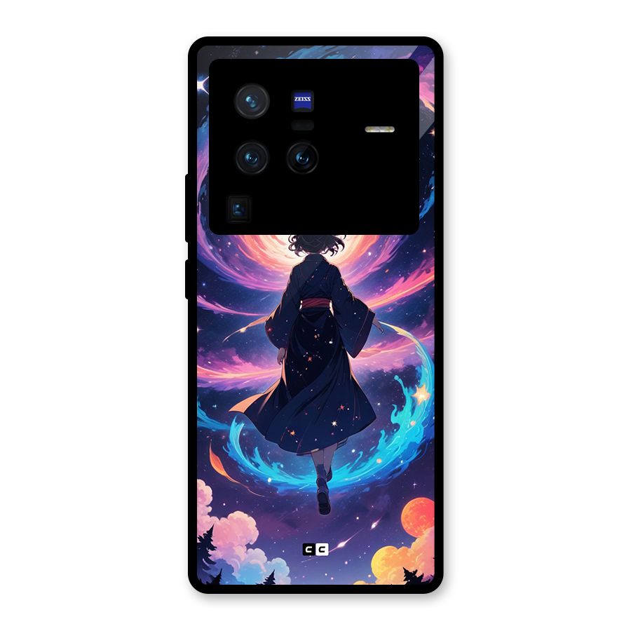 Anime Galaxy Girl Glass Back Case for Vivo X80 Pro
