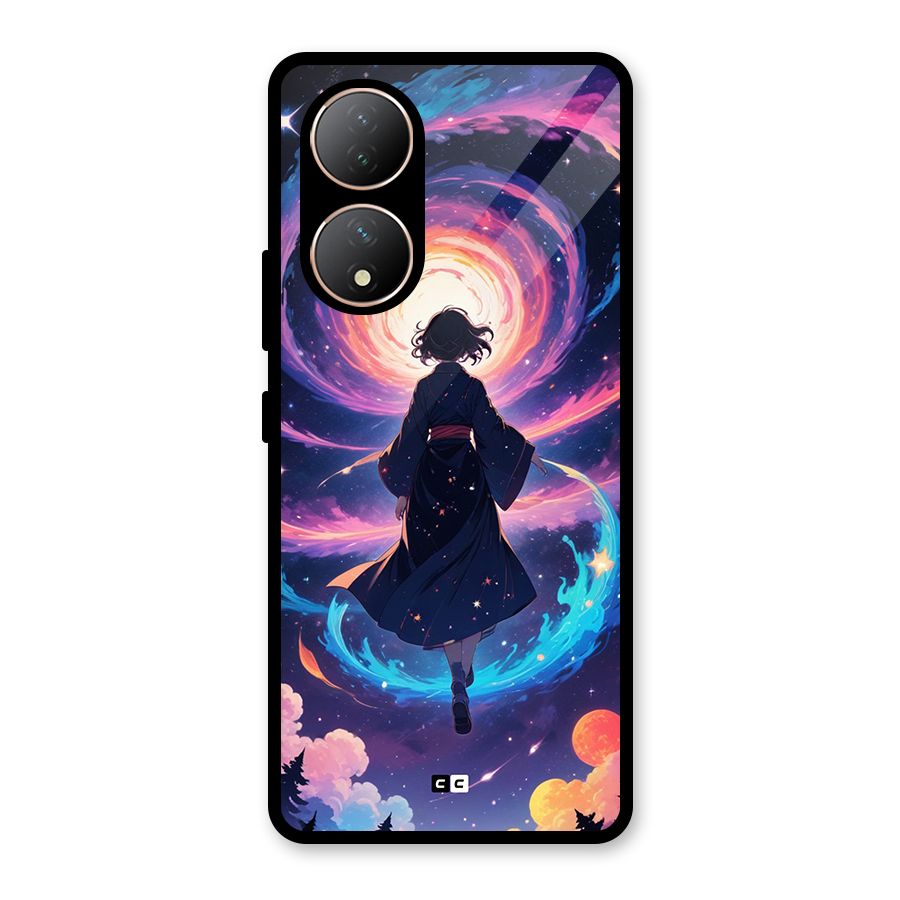 Anime Galaxy Girl Glass Back Case for Vivo Y100A