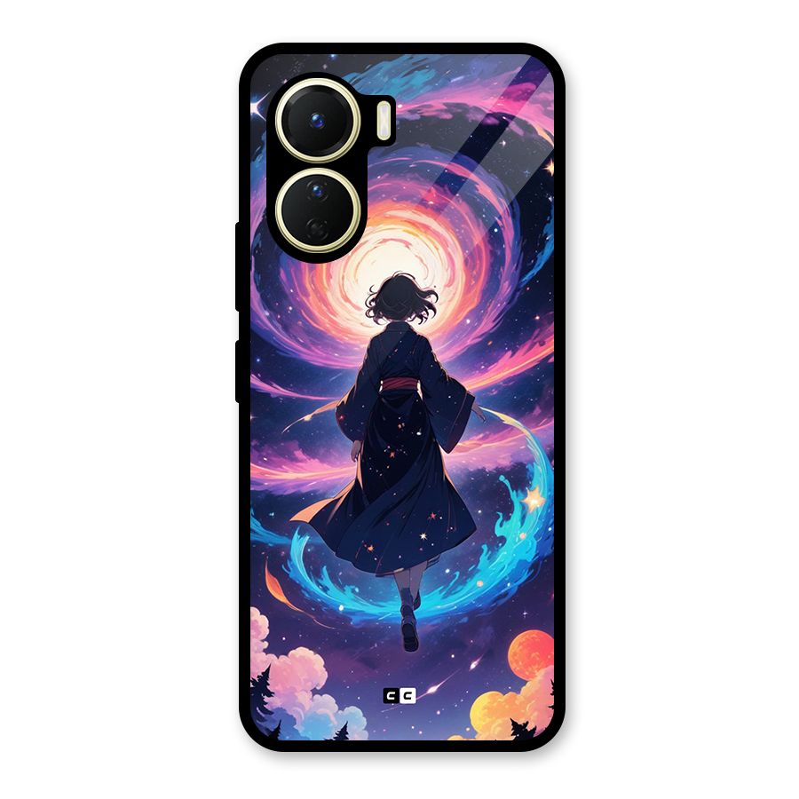 Anime Galaxy Girl Glass Back Case for Vivo Y16