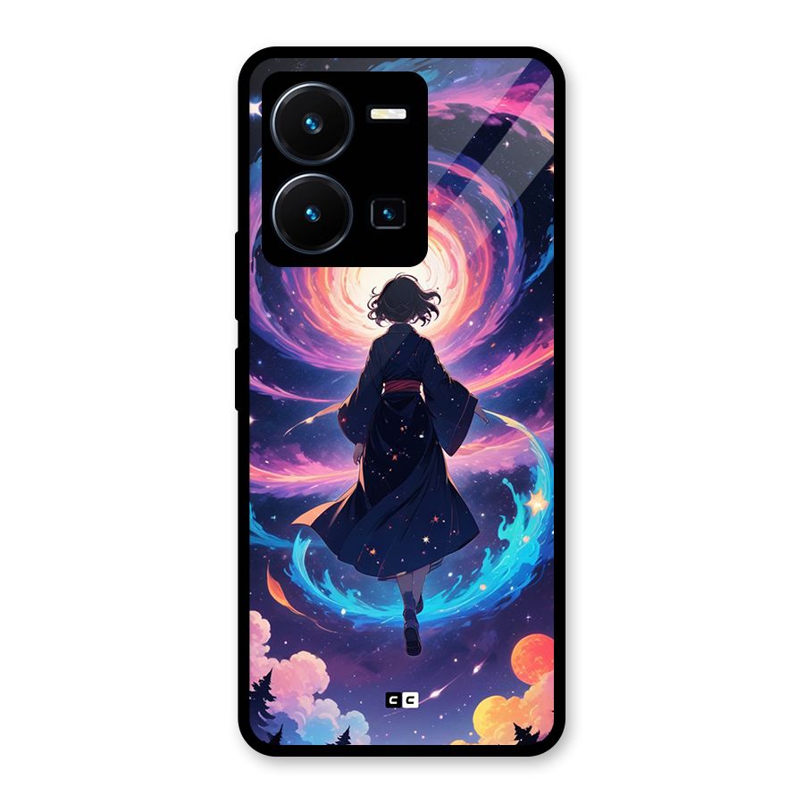 Anime Galaxy Girl Glass Back Case for Vivo Y35