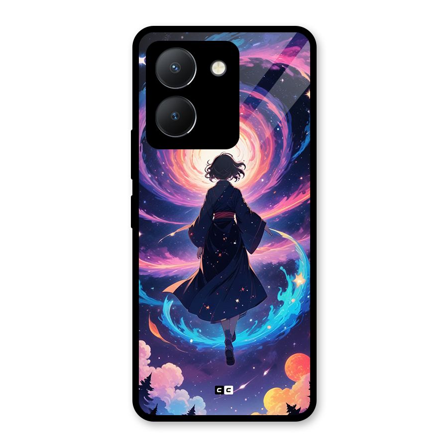 Anime Galaxy Girl Glass Back Case for Vivo Y36