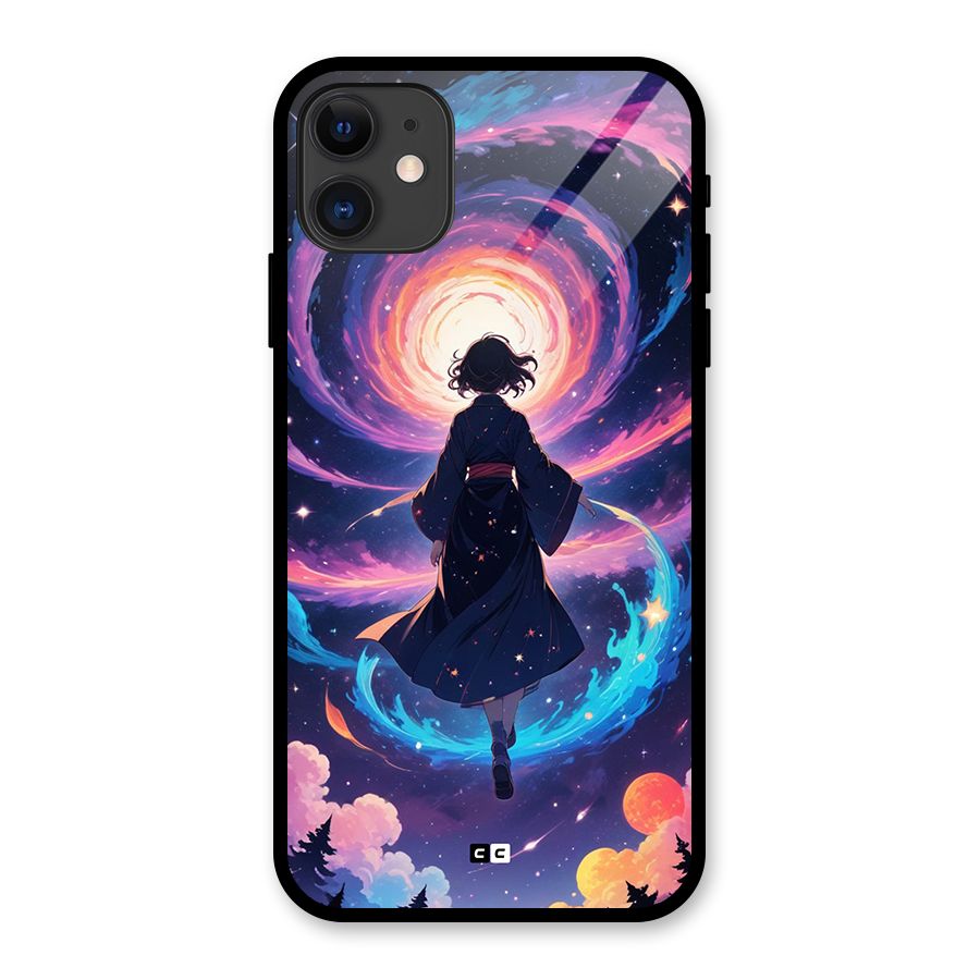 Anime Galaxy Girl Glass Back Case for iPhone 11