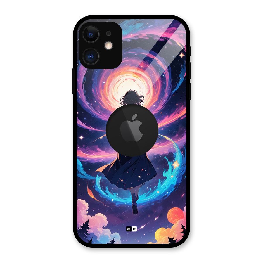 Anime Galaxy Girl Glass Back Case for iPhone 11 Logo Cut