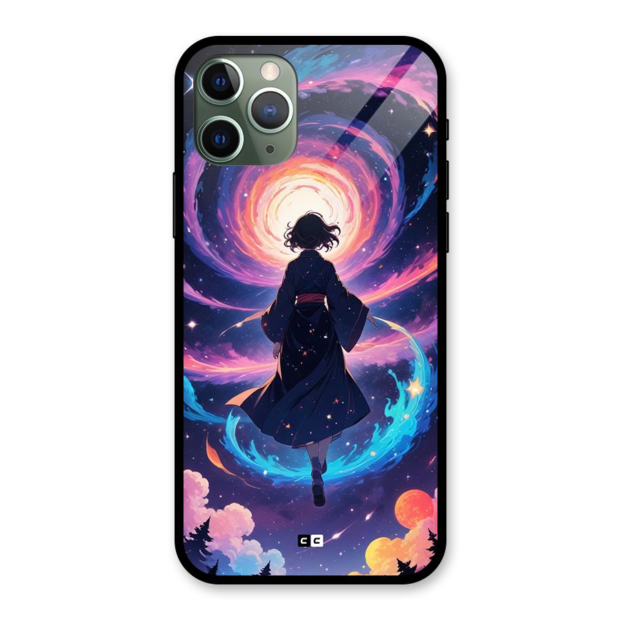 Anime Galaxy Girl Glass Back Case for iPhone 11 Pro