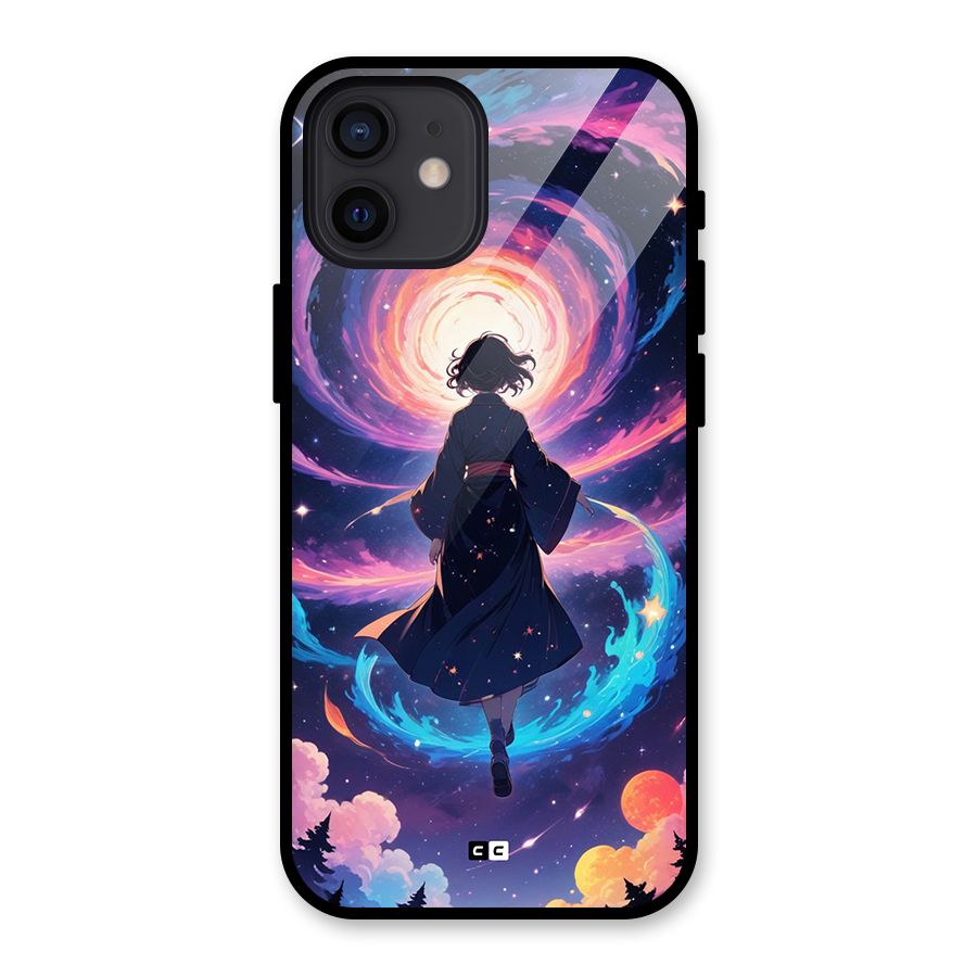 Anime Galaxy Girl Glass Back Case for iPhone 12