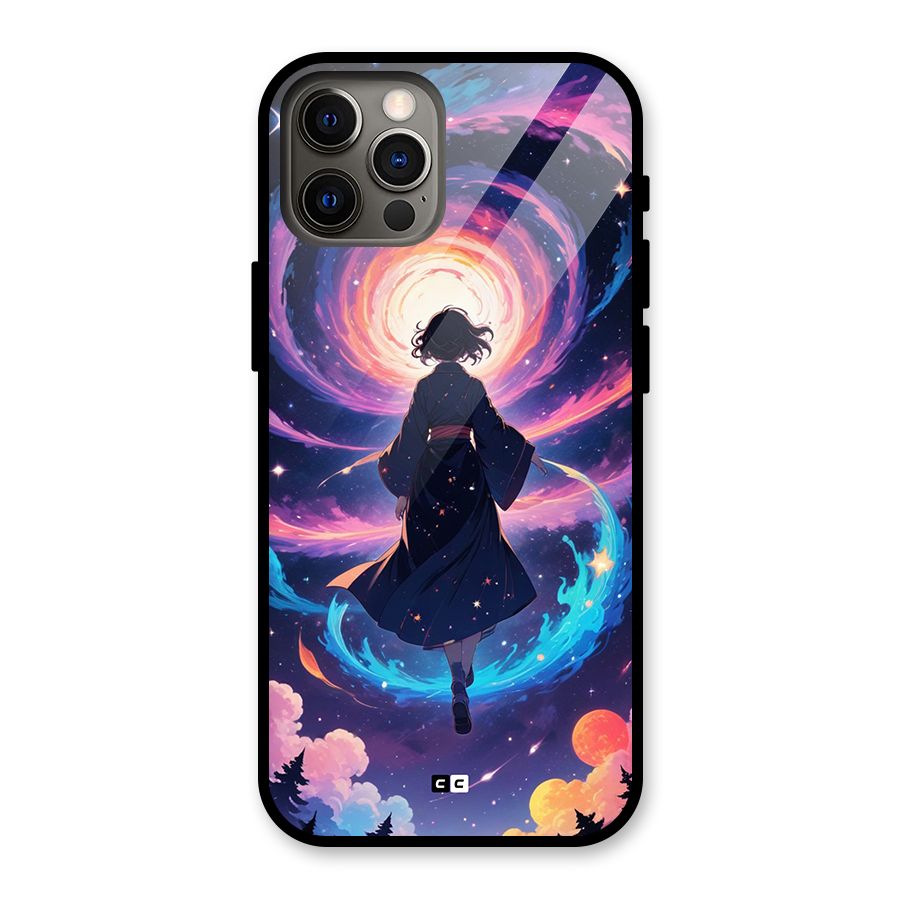 Anime Galaxy Girl Glass Back Case for iPhone 12 Pro