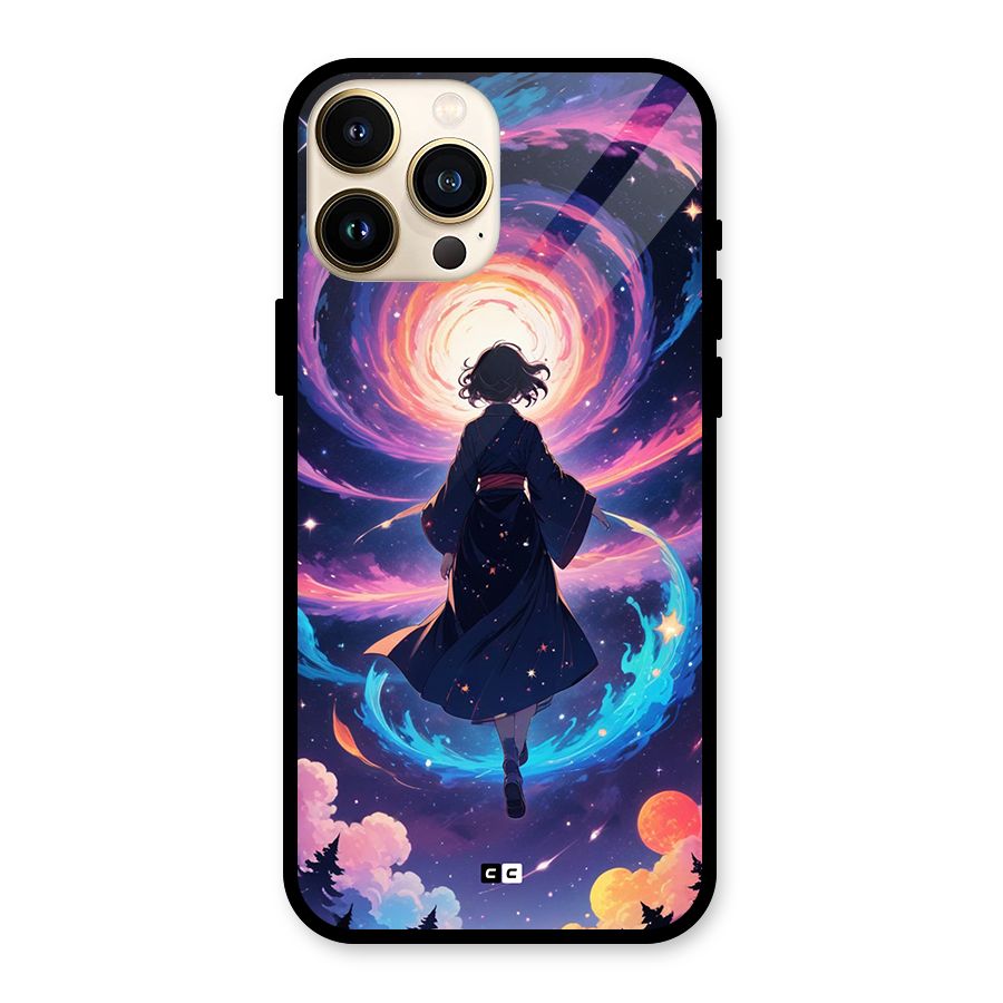 Anime Galaxy Girl Glass Back Case for iPhone 13 Pro Max