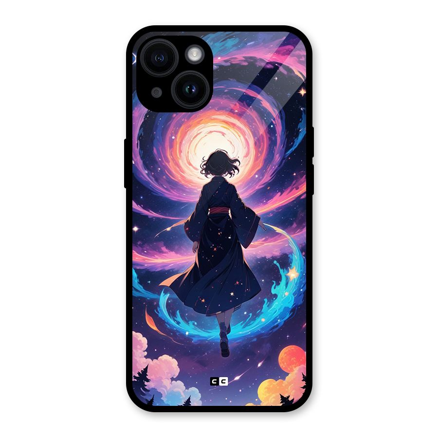 Anime Galaxy Girl Glass Back Case for iPhone 14
