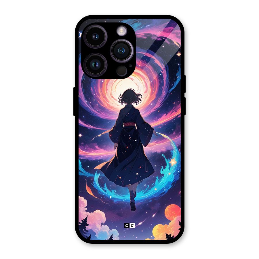Anime Galaxy Girl Glass Back Case for iPhone 14 Pro Max