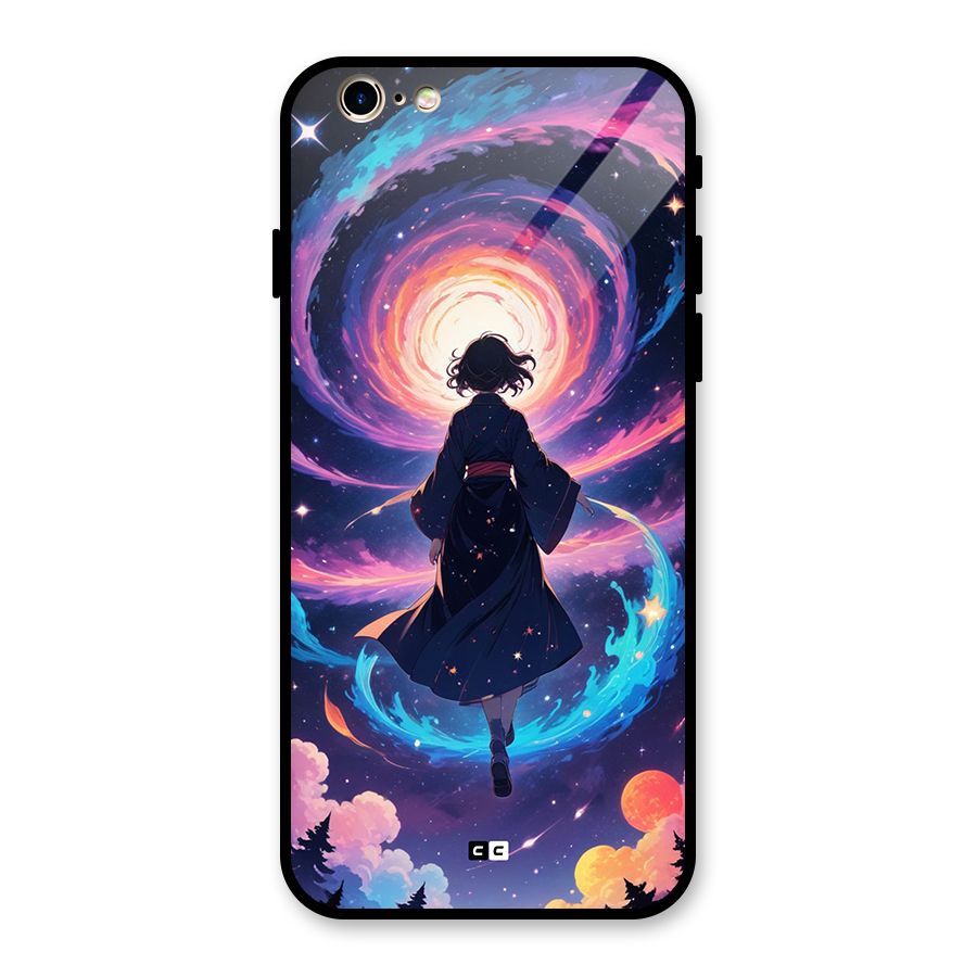 Anime Galaxy Girl Glass Back Case for iPhone 6 6S