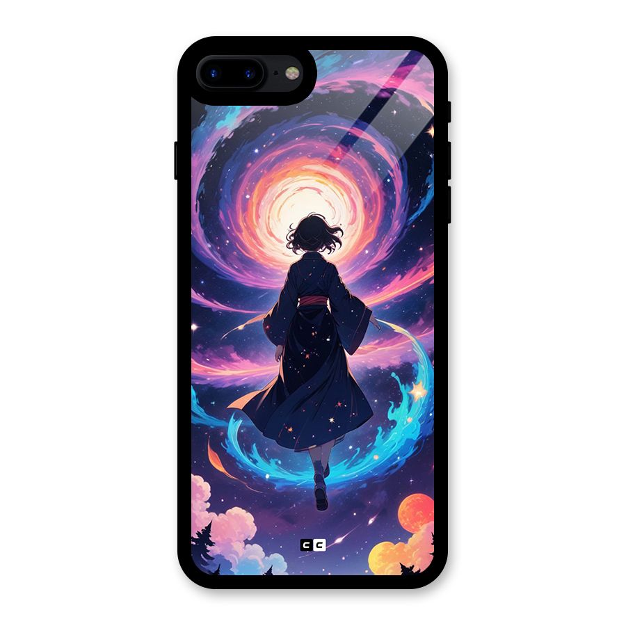 Anime Galaxy Girl Glass Back Case for iPhone 8 Plus