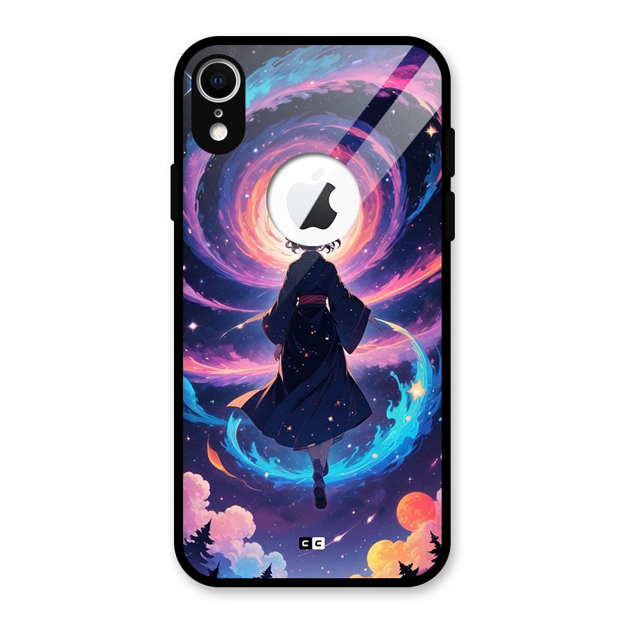 Anime Galaxy Girl Glass Back Case for iPhone XR Logo Cut
