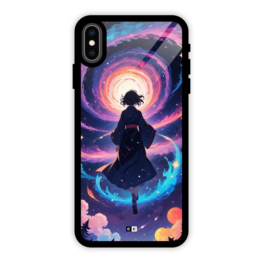 Anime Galaxy Girl Glass Back Case for iPhone XS Max