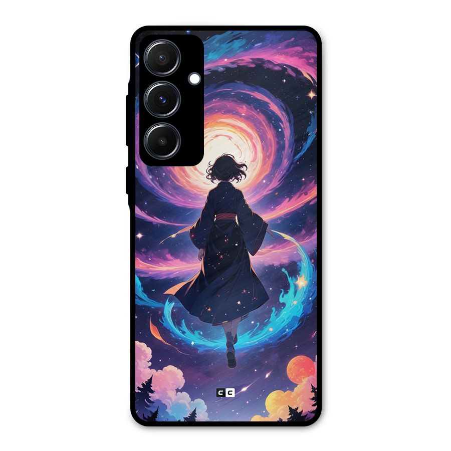 Anime Galaxy Girl Metal Back Case for Galaxy A55
