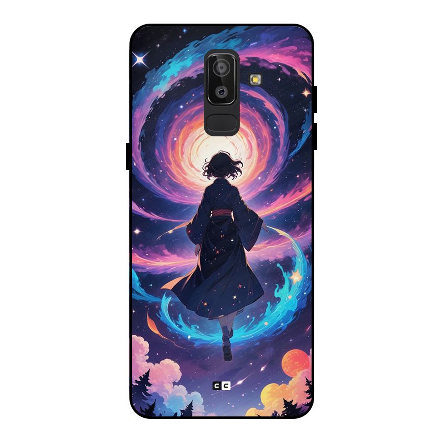 Anime Galaxy Girl Metal Back Case for Galaxy J8