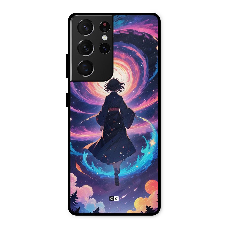 Anime Galaxy Girl Metal Back Case for Galaxy S21 Ultra 5G