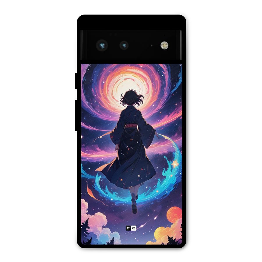 Anime Galaxy Girl Metal Back Case for Google Pixel 6