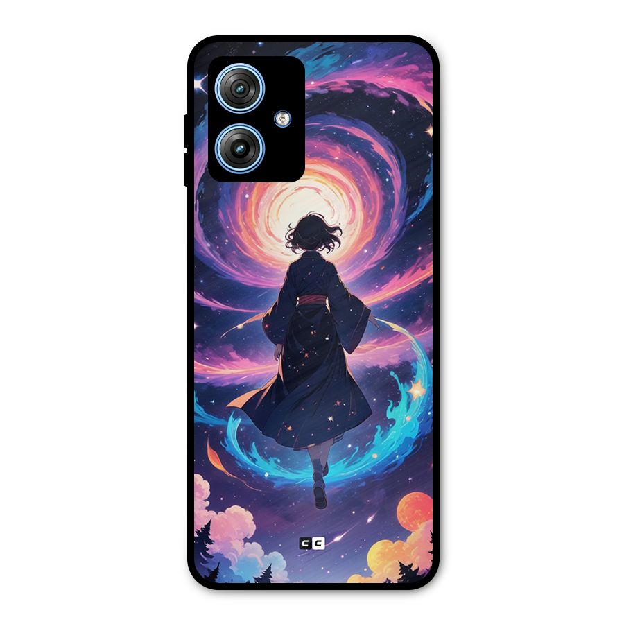 Anime Galaxy Girl Metal Back Case for Moto G54