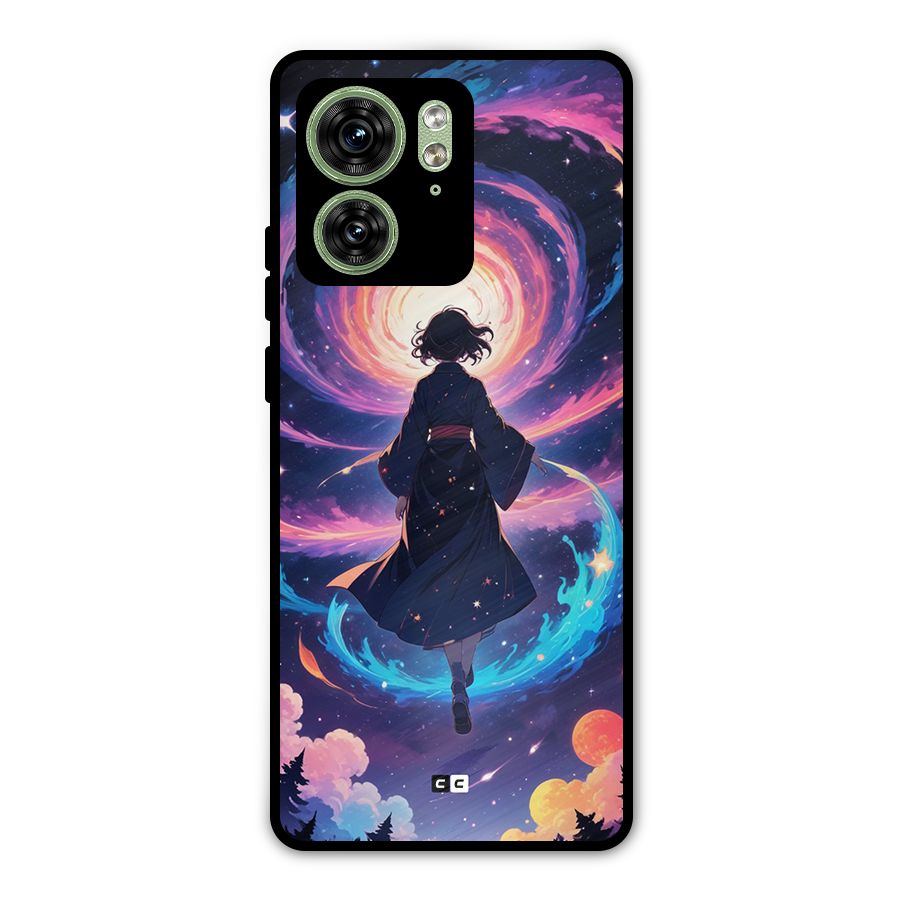Anime Galaxy Girl Metal Back Case for Motorola Edge 40 5G