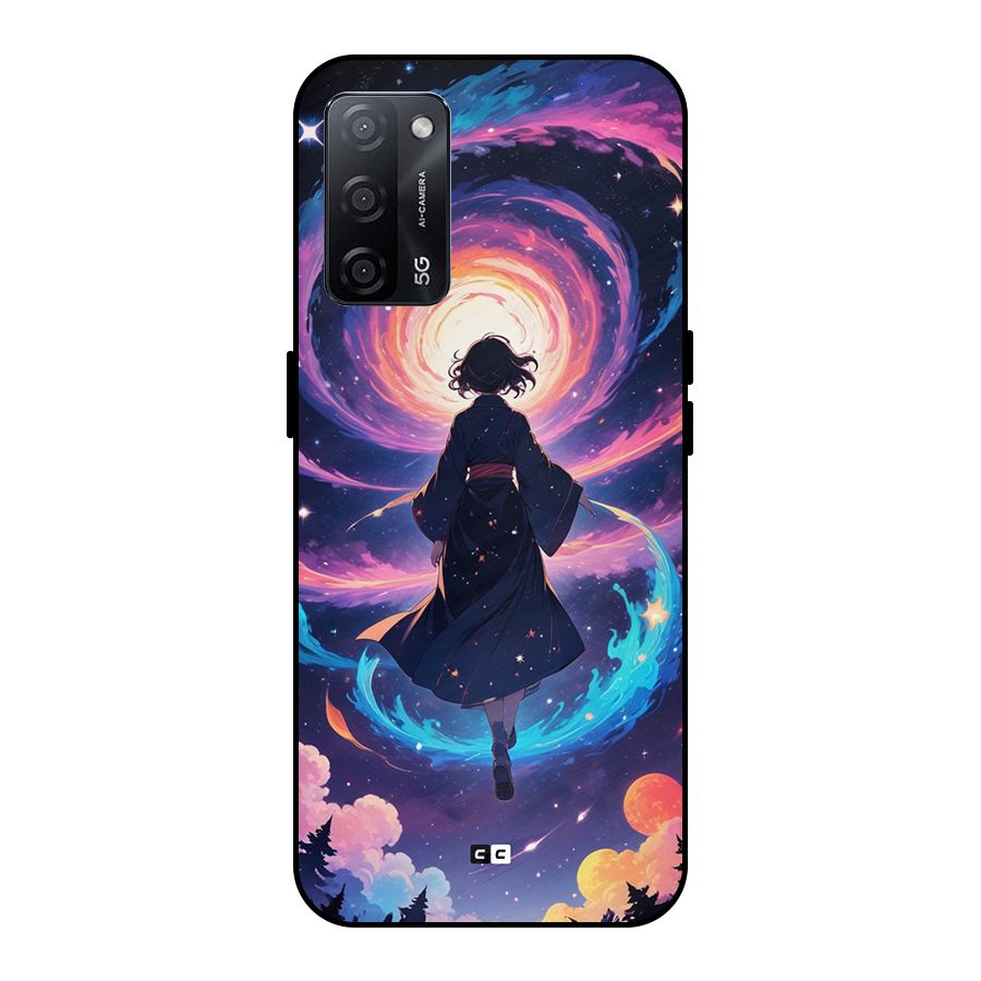 Anime Galaxy Girl Metal Back Case for Oppo A53s 5G