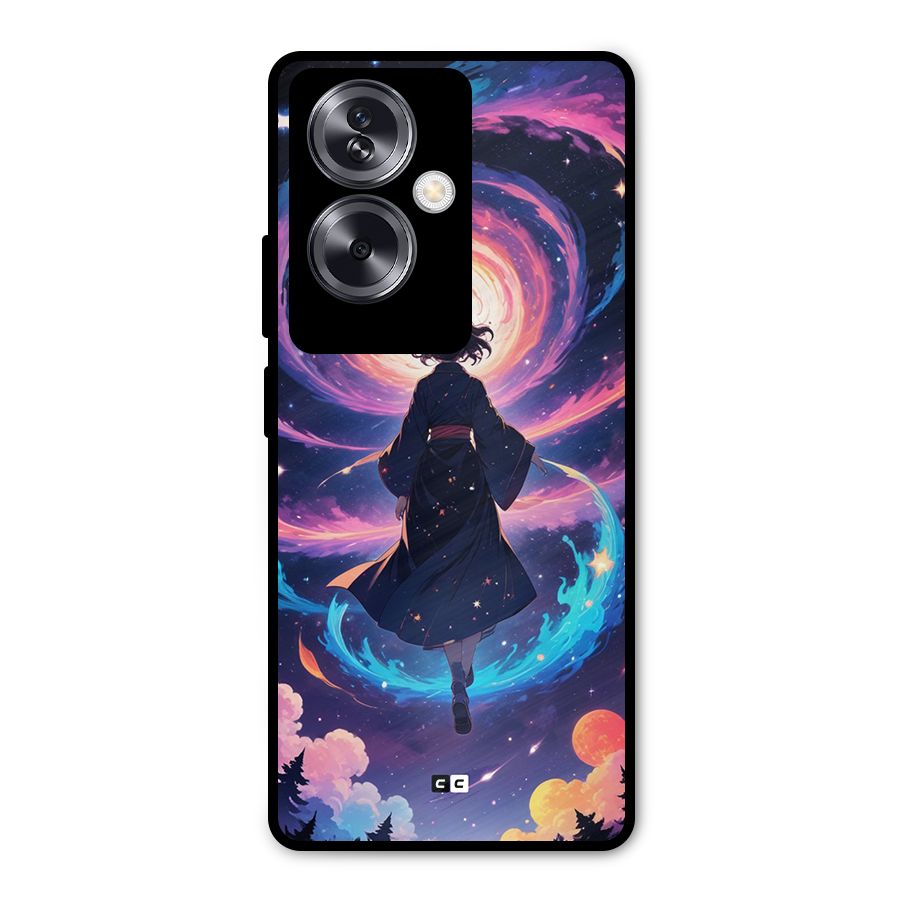 Anime Galaxy Girl Metal Back Case for Oppo A79 5G