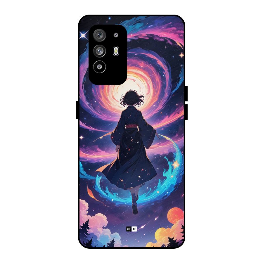 Anime Galaxy Girl Metal Back Case for Oppo F19 Pro Plus 5G