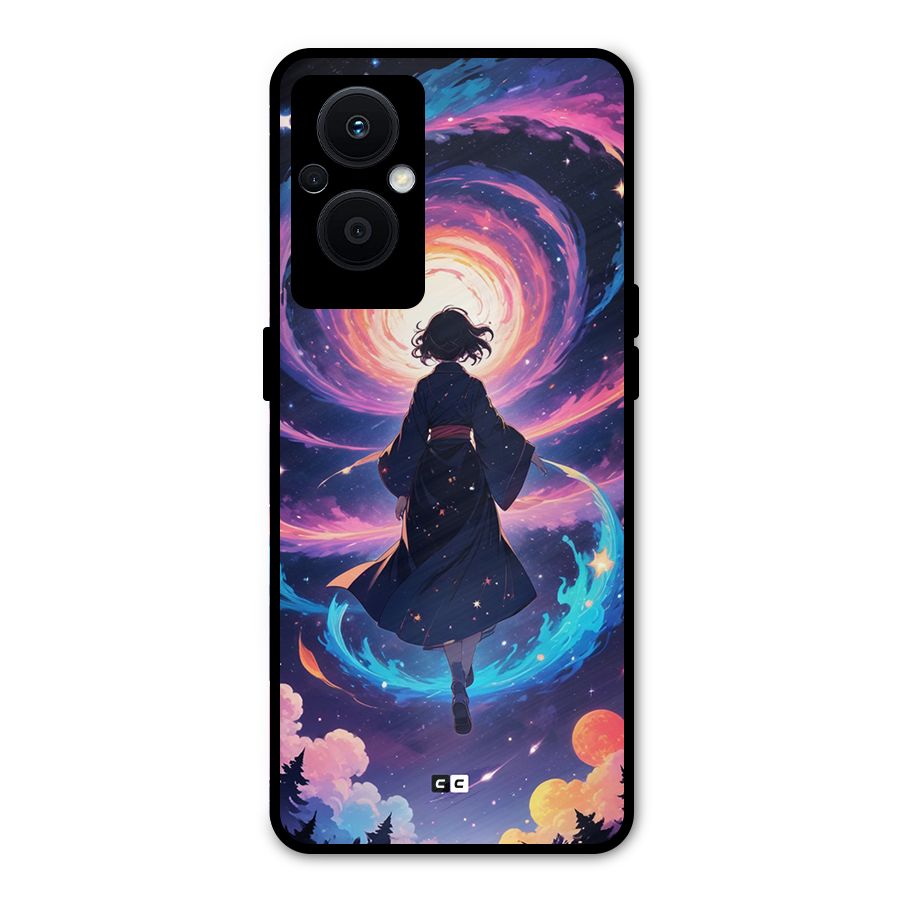 Anime Galaxy Girl Metal Back Case for Oppo F21 Pro 5G